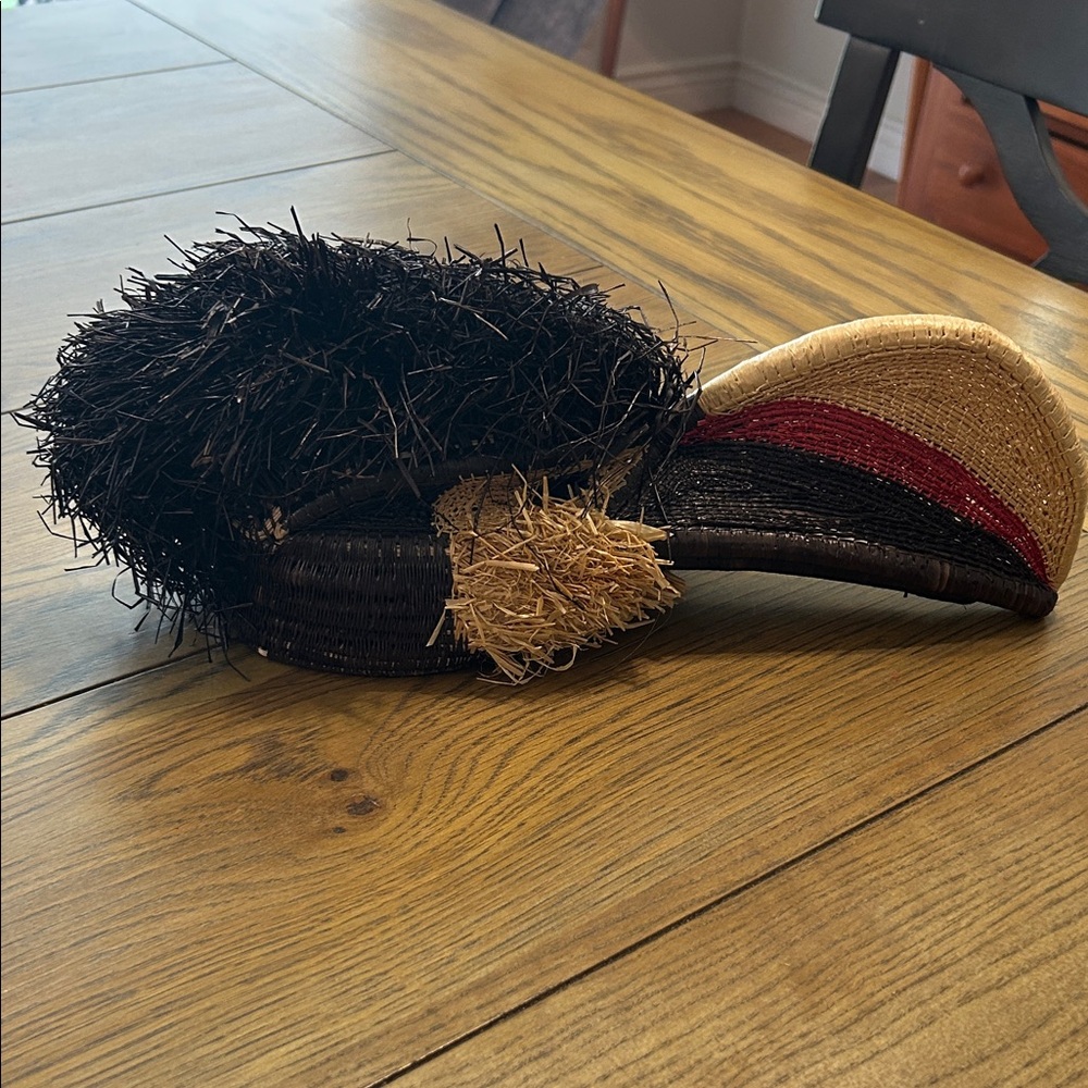 Artistic toucan Straw Hat with Black a red accents
